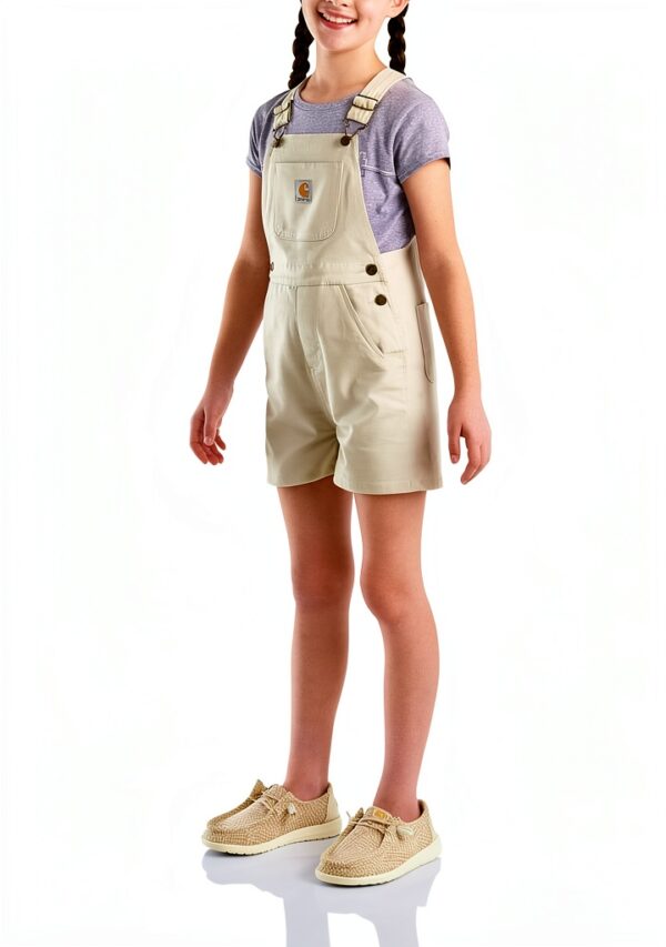 Carhartt Girls Overalls Rugged Flex Stretch Denim Bibs-2