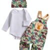 Baby Boy Camo Overalls Set Soft Cotton Hunting Outfit-0