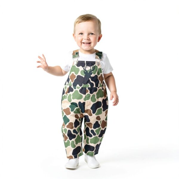 Army Green Baby Boy Camo Overalls Cotton Jumpsuit Hunting-2