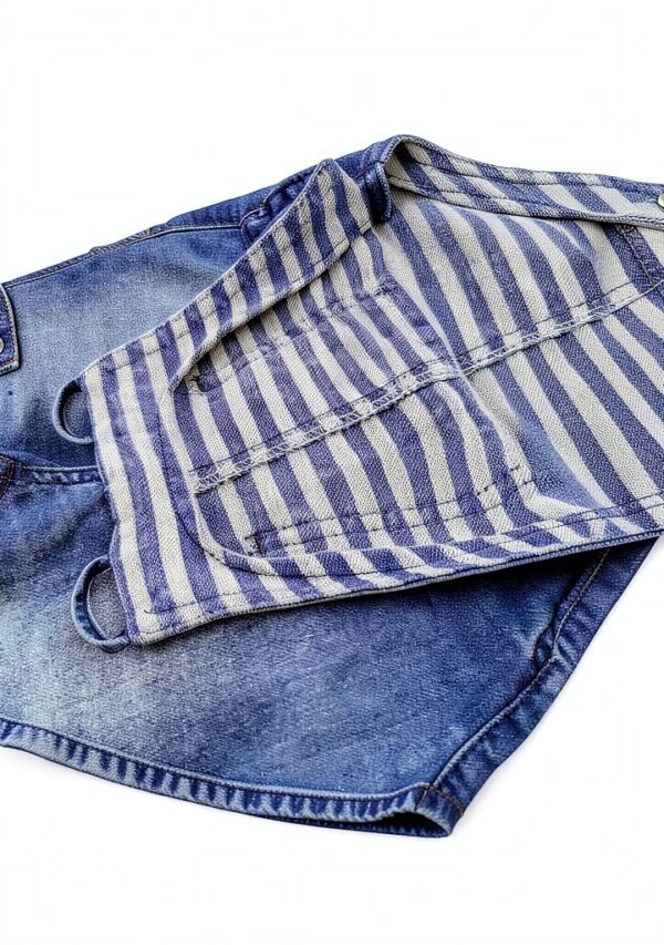 Button End Baby Boys Overalls Blue Denim Snap Diaper-2