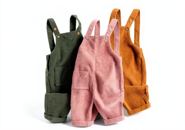 Mornyray Baby Corduroy Overalls Adjustable Straps Khaki-5