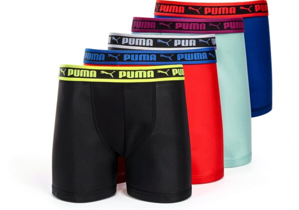 PUMA Boys Performance Boxer Briefs 5-Pack Stretch Comfort-0