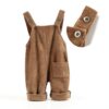 Mornyray Baby Corduroy Overalls Adjustable Straps Khaki-1