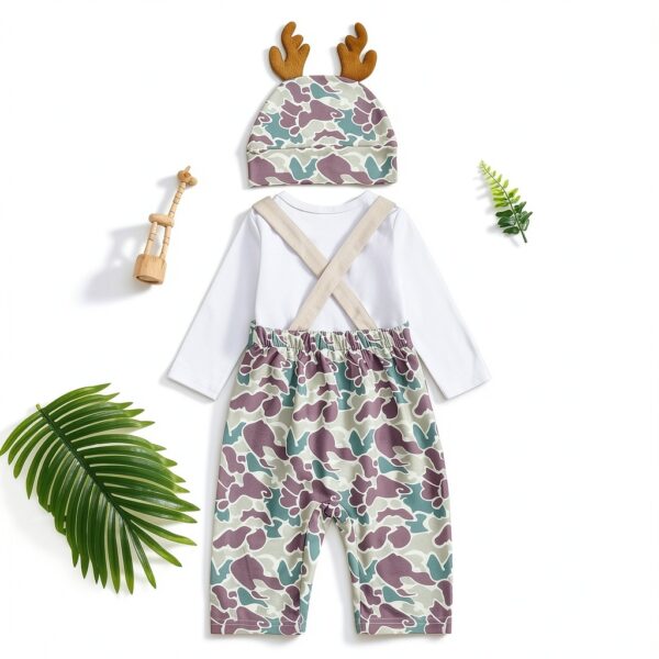 Baby Boy Camo Overalls Set Soft Cotton Hunting Outfit-4