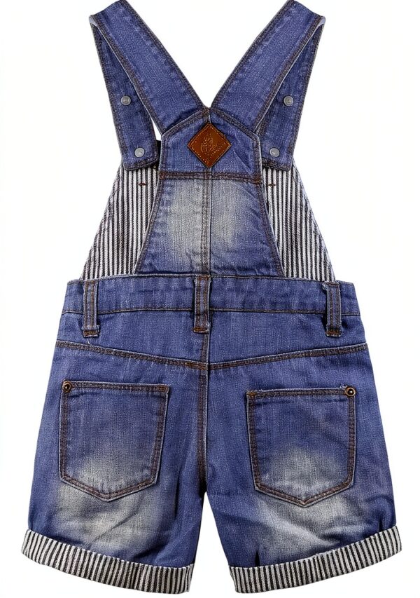 Baby Boys Denim Shortalls Cotton Adjustable Straps Blue 2211-1
