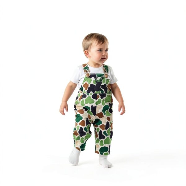 Army Green Baby Boy Camo Overalls Cotton Jumpsuit Hunting-1