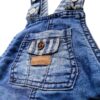 Button End Baby Boys Overalls Blue Denim Snap Diaper-3