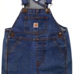 Carhartt Girls Denim Shortalls Medium Wash Loose Fit-0