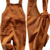 Mornyray Baby Corduroy Overalls Adjustable Straps Khaki-0
