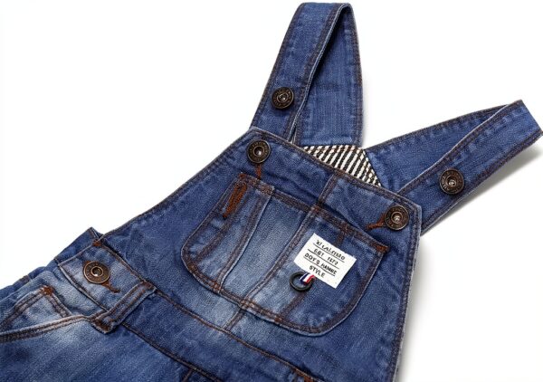 Baby Boys Denim Shortalls Cotton Adjustable Straps Blue 2211-3